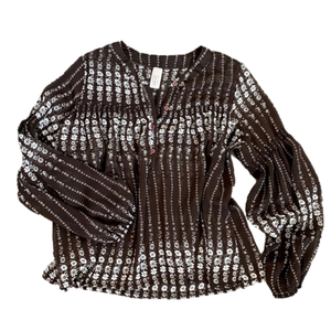 Brown and Cream Blouse 70s Vibe